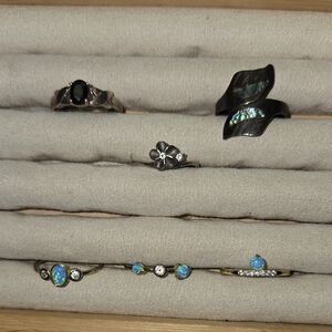 925 Sterling Silver and Gold Over 925 Rings Bundle